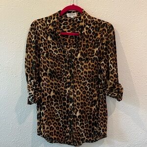 Express leopard portofino blouse